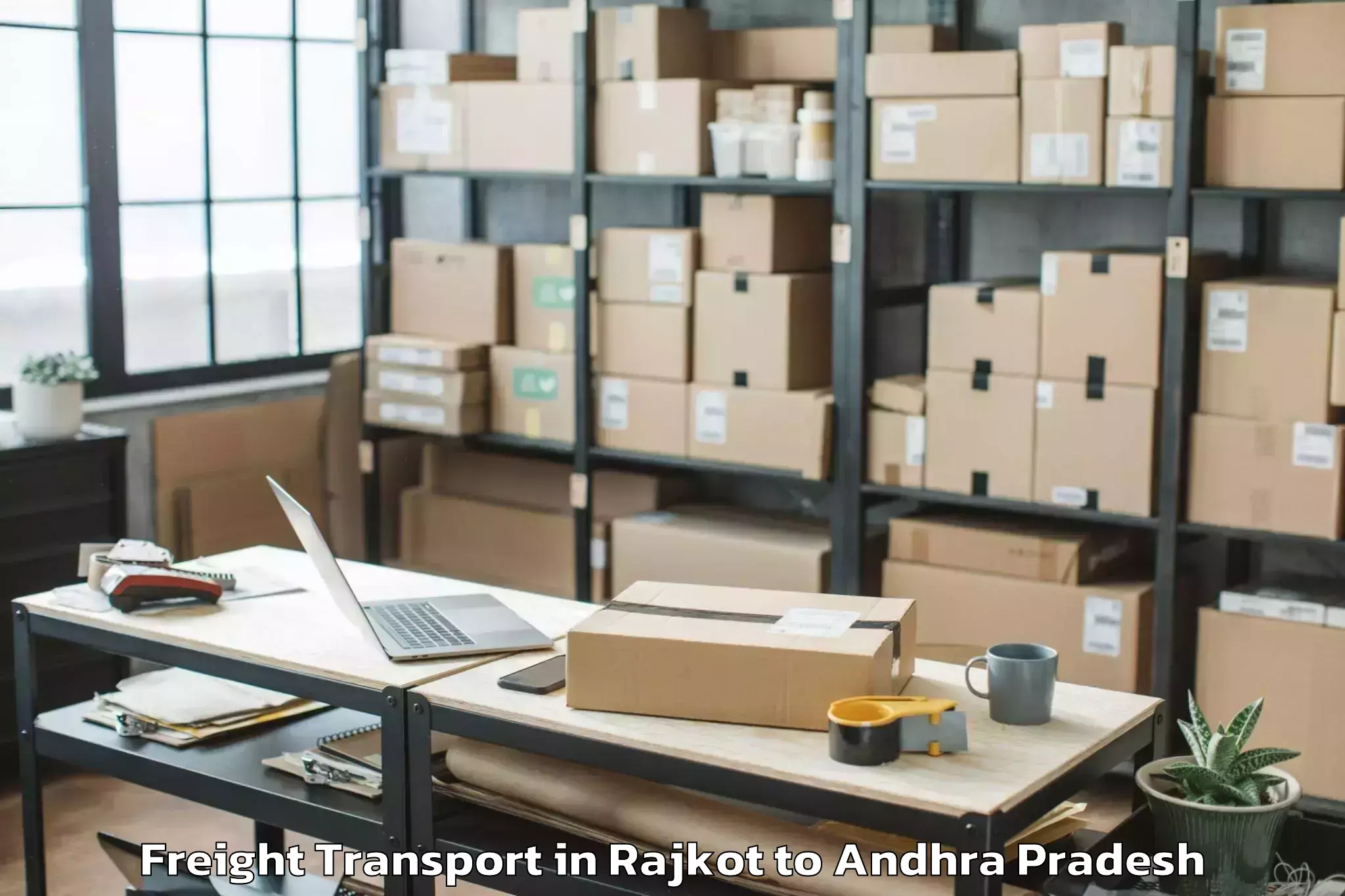 Affordable Rajkot to Nandivada Freight Transport